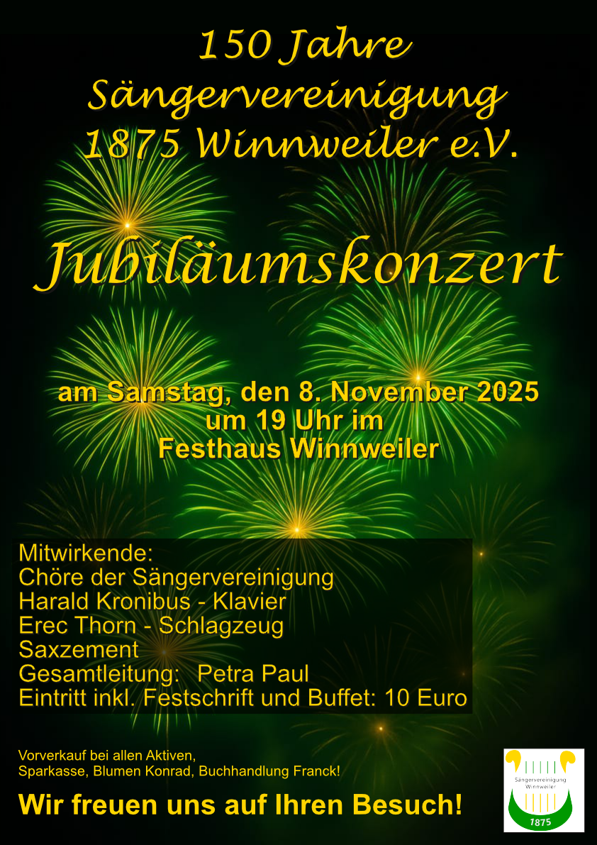 Jubiläumskonzert 150 Jahre Sängervereinigung Winnweiler